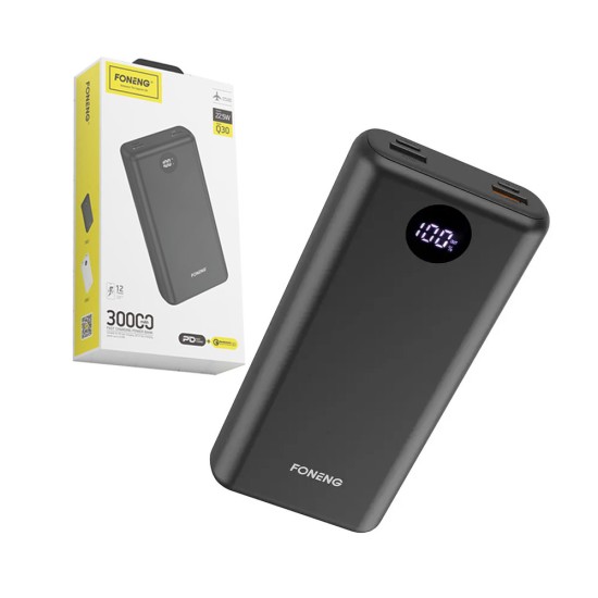 FONENG POWER BANK Q30 PD+QC 22.5W 30000MAH BLACK